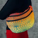 Rainbow Lotus Large Waist Bag by LennyLamb