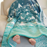 Misty Mountains™ Moonlit Brushed Cotton Children's Blanket by Oscha