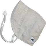 Natural Check Linen Summer Day Bonnet, UPF 50+ Sun Protection