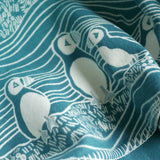 Puffins Bass Rock Brushed Cotton Blanket by Oscha